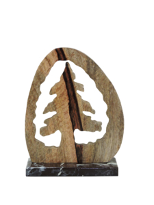 Artesign Modern Durable Nickel Aluminum Christmas Tree Cutout Figurine Inside <b>Arch</b> <b>Frame</b> with Marble Base Tabletop Decor - Product Image 2