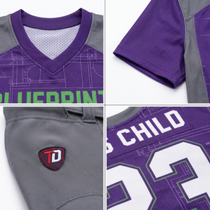 Maillot de football américain sublimé 100 % polyester personnalisé pour hommes, uniforme d'équipe de compétition avec graphique imprimé par Dhirk Sports - Product Image 3