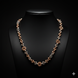 Collar Mala de Oro Rosa de 18K - Cadena Delicada con Múltiples Cuentas para Mujer - Product Image 1