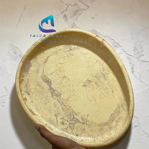 จานเรซิ่นขัดเงาสไตล์ตะวันตก FAIZA CRAFT หรูหรา ลายวนสีขาวแบบอินเดีย สำหรับใส่สลัด ผลไม้ จานสำหรับงานเลี้ยง คุณภาพสูง สวยงาม - Product Image 3