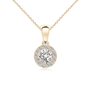 จี้เพชรทรงกลมแบบ Halo ที่ได้รับการรับรองจาก IGI สำหรับผู้หญิง ทอง 10K 14K 18K เงิน 925 935 เครื่องประดับชั้นดี - Product Image 1