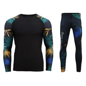 Elite Solid Breathable Four-Way Stretch Workout <b>Compression</b> Set <b>for</b> <b>Men</b> Moisture Wicking Athletic Top <b>Tights</b> Sportswear Apparel - Product Image 6