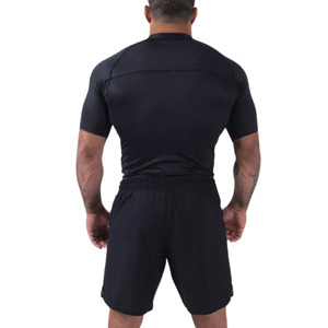 Custom Men Solid Compression Shirt OEM Private Label Short Sleeve Gym Fitness T Shirt Quick Dry Sportswear Supplier - Product Image 2