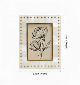 Sophisticated Bone Inlay Image Display <b>Frame</b> Handmade Decorative Portrait Showcase Elegant Home Furnishing Item - Product Image 6