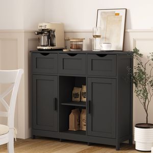 Mobili contenitori in legno con cassetti e ripiani, mobiletto decorativo per soggiorno, camera da letto, bagno - Product Image 2