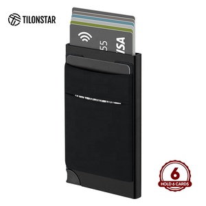 TILONSTAR TWM113b New Style Automatic Pop up Slim Aluminum Mens Rfid Blocking Credit <b>Card</b> Holder - Product Image 5
