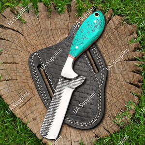 Couteau de cowboy multifonctionnel professionnel forgé à la main en acier inoxydable de haute qualité pour le camping en plein air, type Western Bull Cutter, OEM - Product Image 3