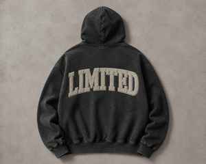 Sweat à capuche unisexe personnalisé, coupe régulière, avec poches kangourou, broderie logo, effet vintage délavé, style streetwear hiver, grammage lourd - Product Image 2