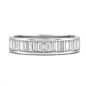 Bague de promesse empilable en or massif 10K 14K 18K avec diamant de laboratoire taille baguette certifié IGI, clarté DEF VS VVS, vente en gros - Product Image 4