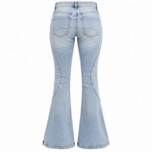 Pantalon en jean pour femme, style décontracté et mode quotidienne, OEM, en tissu denim de coton classique, coupe confortable et durable - Product Image 2