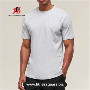 เสื้อยืดคอกลมแขนสั้นสีกรมท่าสำหรับผู้ชาย ทรงปกติ ผ้าโพลีเอสเตอร์ 100% แห้งเร็ว แบบถัก สไตล์ลำลอง - Product Image 3