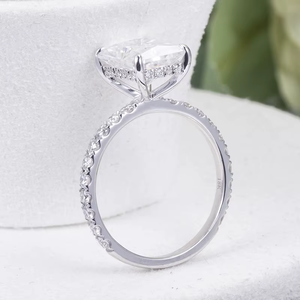 Anillo de compromiso con diamante de corte radiante, oro blanco, certificado IGI, estilo clásico, color D, diamantes cultivados en laboratorio - Product Image 5