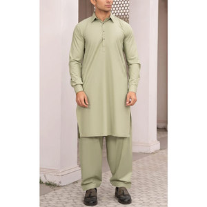<b>Men</b> Traditional Long <b>Kurta</b> Shalwar Kameez Soft Premium Fabric Comfortable Outfit For Daily And Formal Wear - Product Image 1