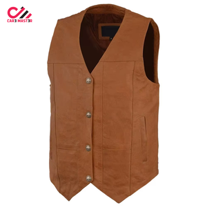 Chaleco de Cuero sin Mangas para Hombre, Estilo Casual Otoñal, con Cuero Vacuno Genuino y Relleno de Poliéster, Diseño Impermeable - Product Image 4
