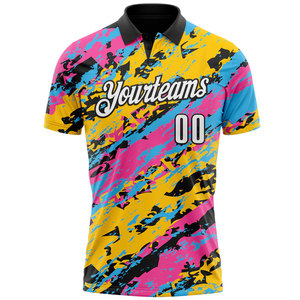 Camiseta Deportiva Polo Unisex Sublimada Personalizada con Nombre y Número, Diseño de Camuflaje Multicolor, Transpirable, de Poliéster, Talla Adulto - Product Image 2