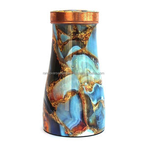 Latest Design Premium Copper Water Jar or Carafe Enamel Print Pure Copper Bedside Vessel for <b>Drinking</b> Water at Market Rate - Product Image 1