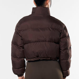 Chaqueta corta informal acolchada tipo puffer, estilo boxy, con aislamiento para invierno, parka corta para mujer, a prueba de viento, tipo burbuja. - Product Image 2