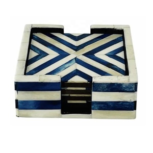 Juego de posavasos con incrustaciones de hueso de alta calidad de 4 para mesa de café de té bebida Cocina posavasos de protección térmica decoración del hogar en precio al por mayor - Product Image 4