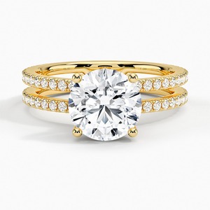 Bague de Mariage Dorée Tendance avec Pierre Scintillante Style Diamant, Bijou de Fiançailles et de Mariage pour Femme - Product Image 3