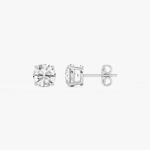 Pendientes de Diamantes Cultivados en Laboratorio con Certificación IGI, Diseño Elegante, Chapados en Rodio, Modernos, con Cuatro Puntas, Oro Blanco de 14K - Product Image 5