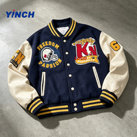 LAYENNE Factory Wholesale Chenille Custom Embroidered Baseball Jackets Street Hip Hop Style Letterman Varsity Jacket for Men
