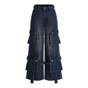 Custom Women Black Wash <b>Jeans</b> Straight Cut Denim Pants Minimalist Fashion for Boutique <b>Chains</b> Low MOQ - Product Image 3