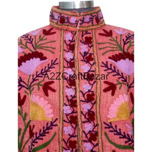 Veste en TNT 100 % coton écologique, broderie à la main, volants, motif floral, col en V, décontractée, hiver/printemps/été, vente en gros - Product Image 3