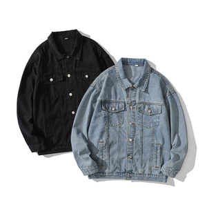 Unisex Classic Style Washed Denim <b>Leather</b> Jackets with Little Shoulder Fallen Custom Logo Breathable Quick Dry Work Style - Product Image 1