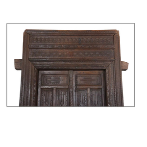 Puerta de Madera Maciza Tallada a Mano Haswani Handicrafts con Marco, Estilo Antiguo Tradicional, Puerta de Entrada de Doble Panel - Product Image 2