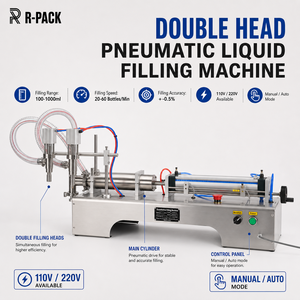 Máquina de Llenado de Doble Cabezal GY-500D, Eléctrica Neumática de Sobremesa para Pequeños <span class=keywords><strong>Negocios</strong></span> y Laboratorios, para Muestras de Salsas y Aceites, 110V, 50-500ml, 20-60 <span class=keywords><strong>BPM</strong></span> - Product Image 5