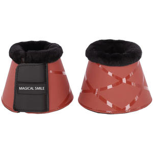 Protège-tibias pour chevaux de haute qualité, matériau très résistant, bord supérieur en fausse fourrure, rembourrage doux à l'intérieur, protège-tibias. - Product Image 2