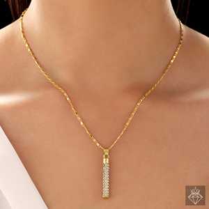 PRAO Conjunto de collar de cristal elegante con pendientes Colección de joyas antideslustre - Product Image 1