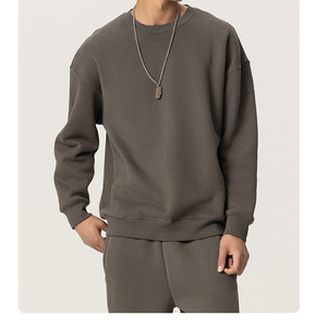 <b>Crewneck</b> Sweatshirt Winter Heavyweight 350GSM Cotton Fleece Men's Hoodies Sweatshirts Plain Colors for Custom Logo - Product Image 4