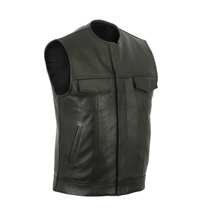 Chaleco de Cuero Transpirable y Resistente al Viento para Hombre, Diseño Personalizado, Logotipo Privado, Precio Bajo, Todas las Tallas, Estilo Desgastado, Estilo Motero - Product Image 2