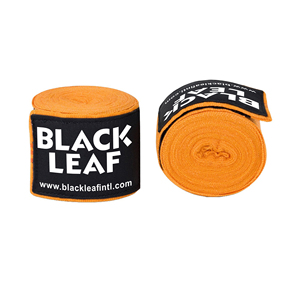 ผ้าพันมือคอตตอนพิมพ์โลโก้ Black Leaf สำหรับชกมวยและศิลปะการต่อสู้สำหรับผู้ใหญ่ ระบายอากาศได้ดี พร้อมสายรัดแบบ Hook and Loop สีส้ม - Product Image 3
