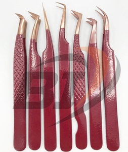 Pince à épiler professionnelle en acier inoxydable or rose pour extension de cils outil de beauté durable personnalisé de marque privée avec pointe pointue - Product Image 2