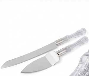 Stylish Birthday Cake Server And Knife <b>Set</b> Latest Design Stainless Steel Silverware For Dessert Tabletop And Kitchen Use - Product Image 1