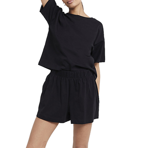 Conjunto de Verano para Mujer, 100% Algodón, Diseño Vintage, Transpirable y Ecológico, Conjunto Corto para Atuendos Versátiles de Diario - Product Image 1