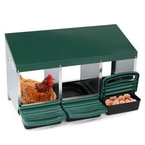 Cesta de Plástico Verde de 3 Compartimentos para Nidos de Gallinas, Caja para Huevos, para Gallinas Ponedoras - Product Image 6