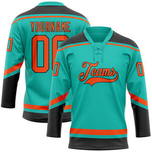 Maillot de hockey sur glace respirant en mesh, uniforme sportif à manches longues, conçu pour les matchs d'équipes de hockey - Product Image 1