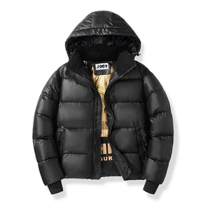 Chaqueta de plumón para hombre, estilo casual, con cremallera, para invierno, de la marca Fashion Spare Ribs Clothing. - Product Image 1
