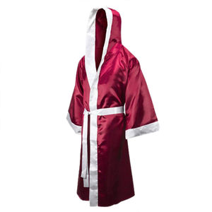 Bata de Boxeo OEM de Longitud Completa con Capucha, Sublimada, Color Personalizado, Hecha a Medida, de Nailon Elástico, Ligera y Transpirable para Entrenamiento de MMA - Product Image 1