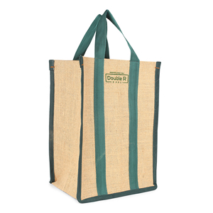 Sac en jute tissé en gros, sac fourre-tout en toile de jute rayée, sac à main robuste avec poignée rembourrée pour la vente au détail et les promotions - Product Image 3