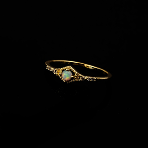 Ethiopian Fire <b>Opal</b> Crystal CZ Fairytale <b>Ring</b>-Gold Plated Milgrain Elven <b>Ring</b> For Women-Handmade personalized Gift For Her R - Product Image 3