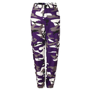 Men's Purple <b>Camouflage</b> <b>Cargo</b> Sweatpants High Waist Elastic Multiple Pockets Casual Style Breathable Midweight Spring Wear - Product Image 1