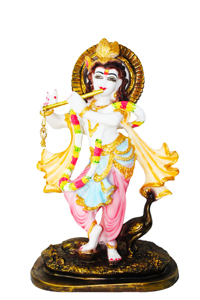 Estatua de Resina de Krishna Bailando, Figura Religiosa Hecha a Mano, Decoración Tradicional para Mesa, Sala de Estar, Ocasión Diwali - Product Image 3