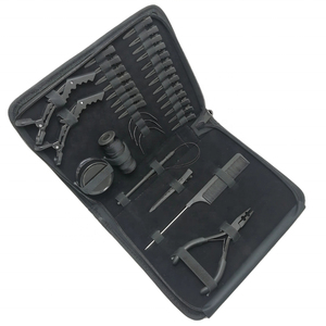 Black Matte Hair <b>Extension</b> Tools Wholesale Sustainable Stainless Steel Hair <b>Extension</b> Pliers Kit Set With Shield Clips & <b>Beads</b> - Product Image 3