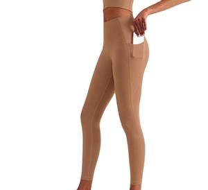 Lightweight Women Yoga <b>Leggings</b> High Quality Anti-Odor Solid <b>Pattern</b> Spandex/Polyester Elastic Waist Full Length Wholesale - Product Image 2