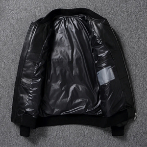 Premium Custom 2026 Men Leather <b>Jacket</b> Canvas Fabric Waterproof Windproof Breathable Warm Hip Hop Style <b>Cheap</b> Price - Product Image 5