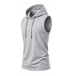 Mens Sleeveless Training <b>Hoodie</b> Athletic Cotton Gym Sweatshirt Custom Logo Fitness Apparel Wholesale Supplier Sleeveless Hoodies - Product Image 2